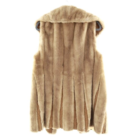 Tissavel Faux Fur Vest Coat Women XL Brown Old Money Holiday Retro Event Vintage - Picture 4 of 13